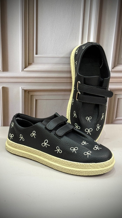 کفش دو چسب زنانه مشکی