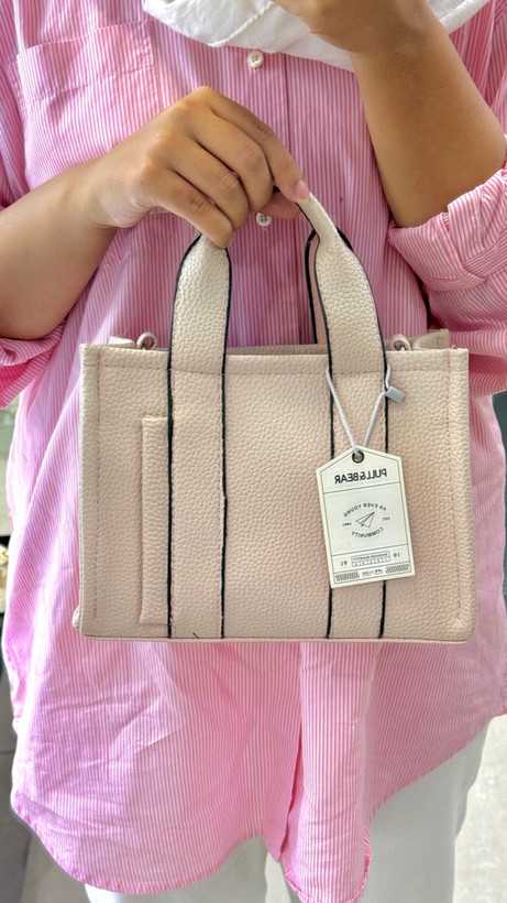 کیف رنگ طوسی و صورتی