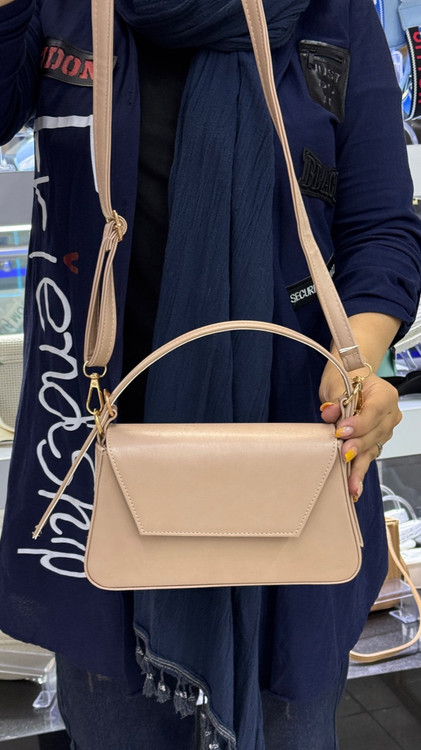 کیف دستی و دوشی قهوه ای ساده