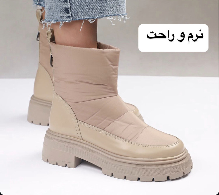 نیمبوت کاپشنی ترند سال رنگ کرمی شیک