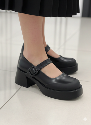 کفش عروسکی جدید تمام مشکی کاپدار