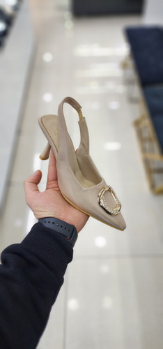 کفش استلتو پاشنه دار دخترانه رنگ کرم