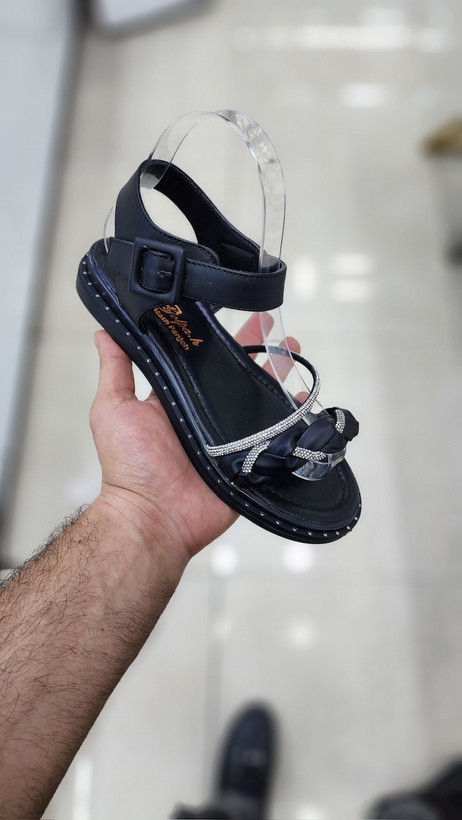 کفش بابت تابستانی دخترانه رنگ مشکی