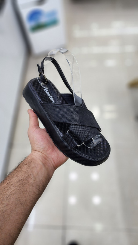 صندل طبی دخترانه کنفی شیک رنگ مشکی